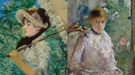 Two Impressionist paintings of women posing