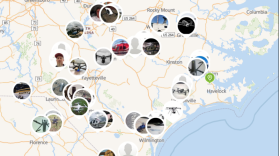 A screenshot of available drone crews deployed to the Carolinas last week. Power companies can survey damage with the drones while they wait for roads to reopen.