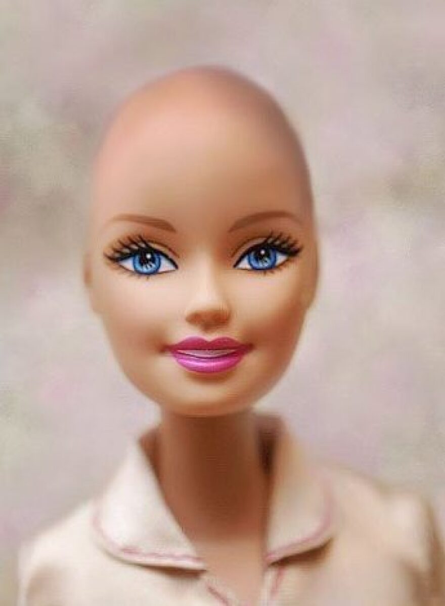 This image of a bald Barbie was created for Jane Bingham's "Beautiful and Bald Barbie" campaign on Facebook. She successfully lobbied Mattel to create a bald version of its iconic doll.