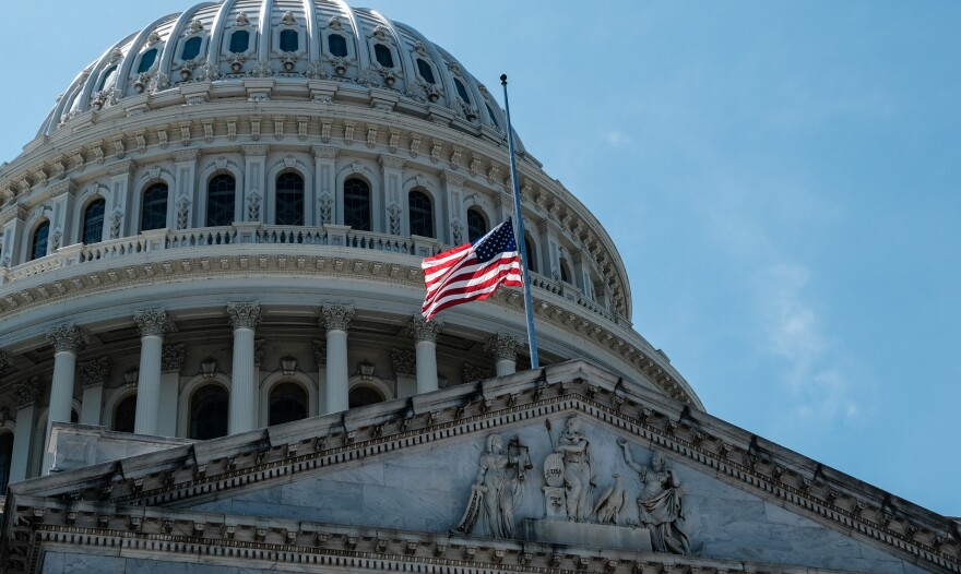 Lawmakers return to the Capitol on Monday. On Saturday, the flag was lowered to half staff to honor the life of Rep. John Lewis, D-Ga., who died late Friday.