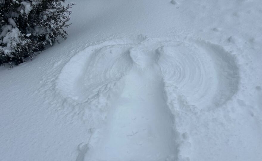 A snow angel pictured in Yellow Springs on Jan. 26.