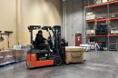 Inside the Food Bank of Northern Nevada’s warehouse, Elton Lintz drives a pallet jack to load up his semi-truck with pallets of fresh produce, canned goods, frozen meats, and bread.