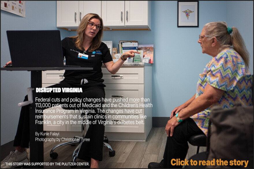Dr. Dana Stallings, owner of Southside Diabetes in Franklin, Virginia, speaks with a patient.