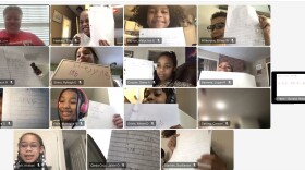 Guilford County Schools students learn remotely.