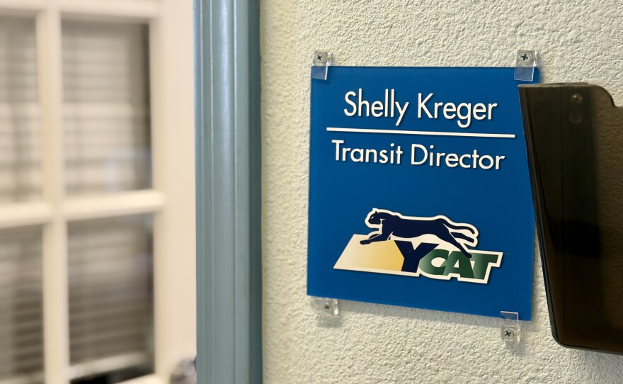 Shelly Kreger, the transit director for the Yuma County Intergovernmental Public Transportation Authority, is pictured in her office on December 18, 2025.