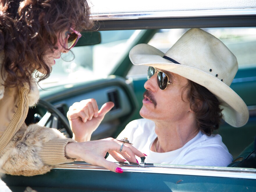 McConaughey in a scene from <em>Dallas Buyers Club</em>. The actor lost 38 pounds to play the physically wasting Woodroof.