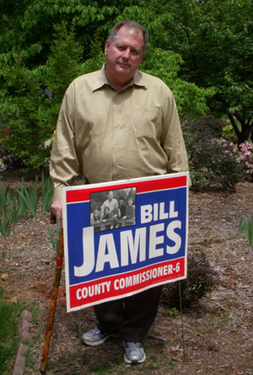 Mecklenburg Republican Commissioner Bill James lost his re-election bid Tuesday.