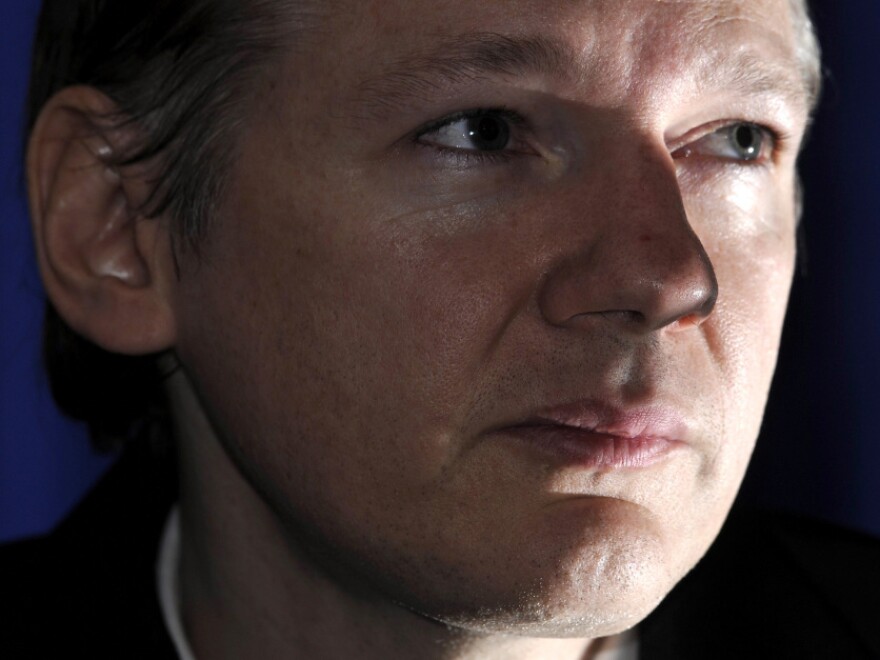 WikiLeaks founder Julian Assange during an Oct. 23 news conference in London.
