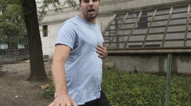 Billy McFarland leaves federal court after his arraignment in New York on Saturday. McFarland is charged with scheming to defraud investors in his company, Fyre Media.