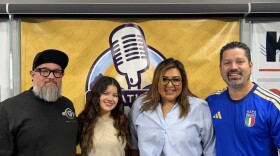 Emilia Cortez, third from left, candidate for Arizona House in Legislative District 23 and Franky Sandoval, marketing manager for Cortez's campaign joined Jonny and Victor on the show.