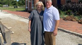 Jan Kidd, left, and her husband, Kelly, at the Jonathan Browning home and gun shop in Nauvoo, Illinois. The couple has been on a cross-country trip in their RV now that both of them are retired. (Courtesy of Jan Kidd)