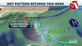 Moisture Increasing Ahead of a Slow Cold Front this Week