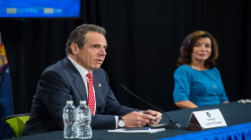 Gov. Andrew Cuomo held a briefing at Roswell Park Cancer Center in Buffalo earlier in the day Tuesday, with Lt. Gov. Kathy Hochul. 