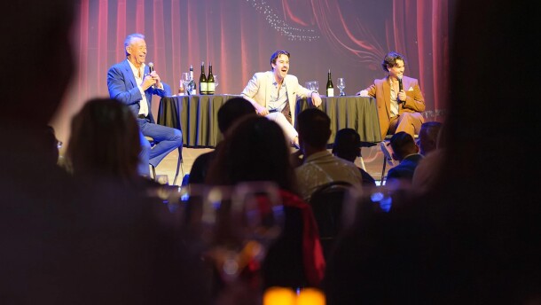 Two clueless comedians are joined by an illustrious wine expert to guide you through tasting five wines and at least five jokes.