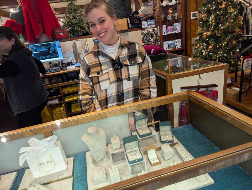 Kameryn Shadden, a first-generation Scottish American, works at the jewelry desk. "It’s nice to be the kind of midpoint between people’s lived experience and their ancestors’ lived experience," she said.