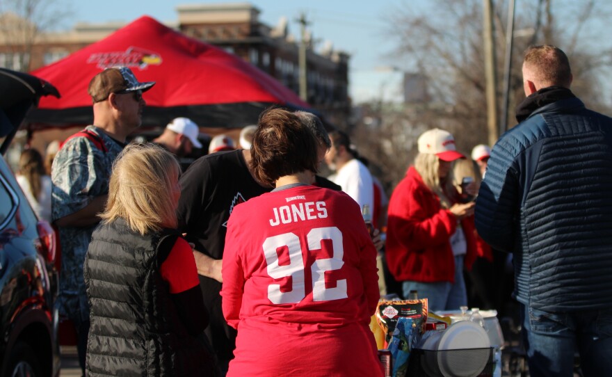 ISU fans at a tailgating event