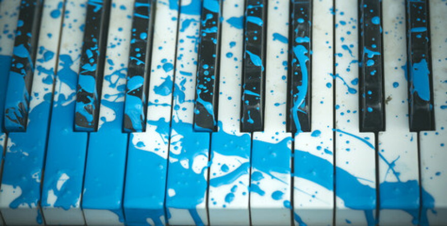 black & white & blue all over