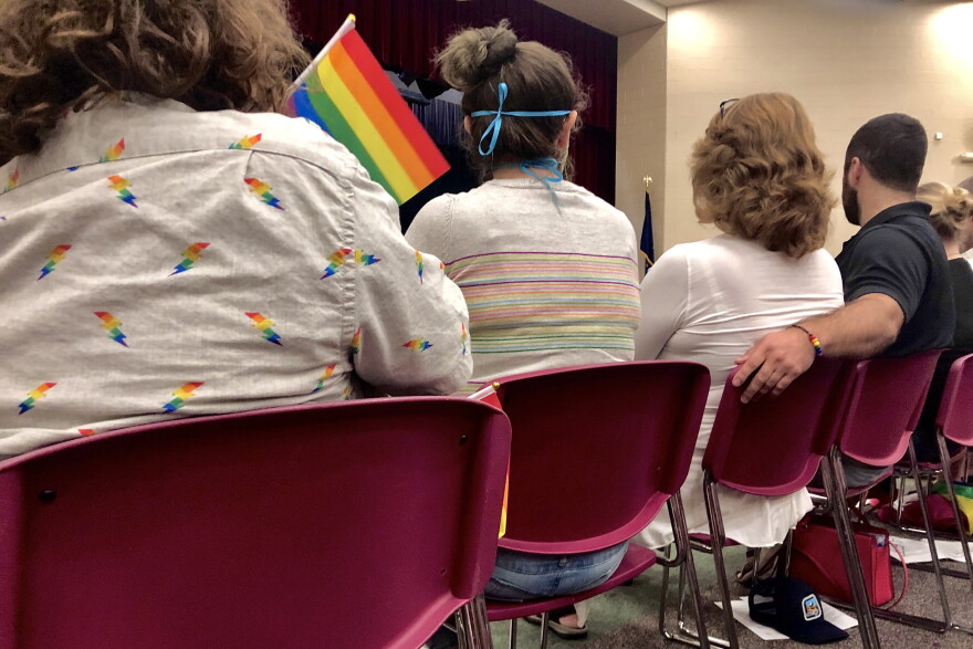 The school board decided to hold a special meeting after parents learned a rainbow pride flag was hanging in an eighth grade classroom.