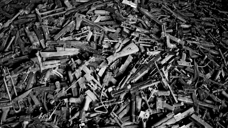 Weapons seized by authorities in the Democratic Republic of Congo awaited destruction at a workshop in the city of Bukavu in 2009.