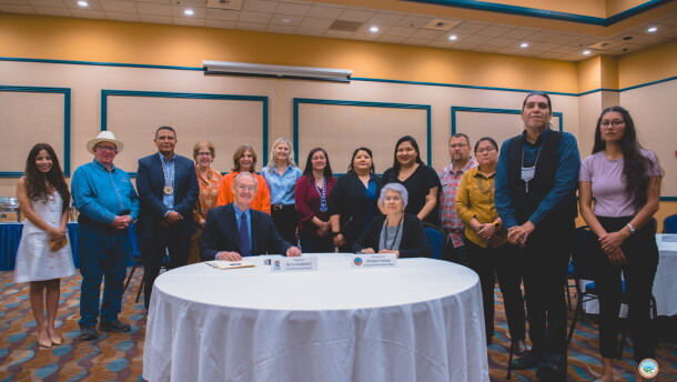 Officials with the Colorado River Indian Tribes and the Central Arizona Water Conservation District met recently for a formal signing ceremony after both sids