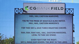 Rendering of signage for CG Bank Field in Roy Kidd Stadium on EKU's campus