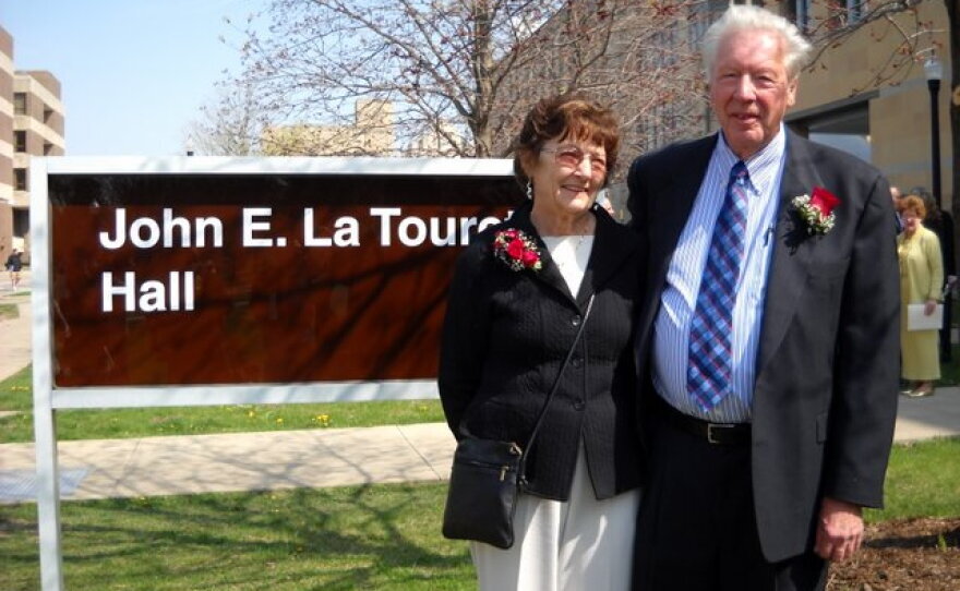 Lili and John La Tourette on a visit to NIU's campus in 2010