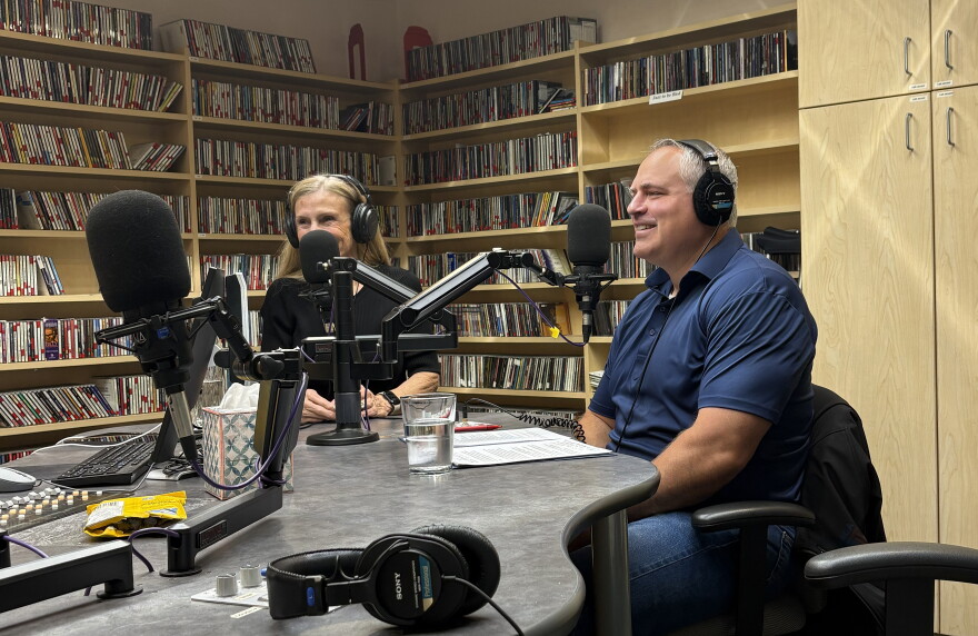 Former Alaska Attorney General Treg Taylor, running for governor as a Republican, speaks on "Talk of Alaska" alongside running mate Candi English on Sept. 15, 2026.