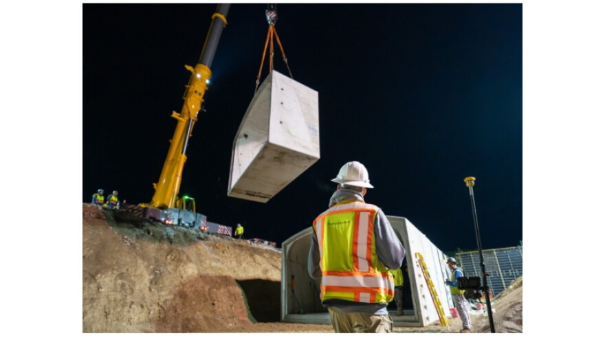 Crews install tunnel arches for pedestrian tunnel at Northland Drive