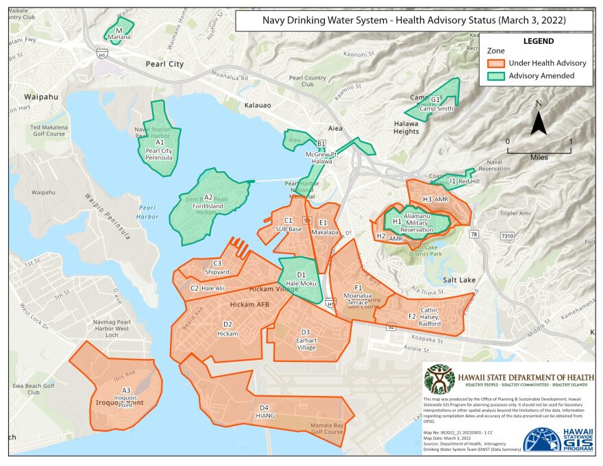 Navy Drinking Water System - Health Advisory Status (March 3, 2022)