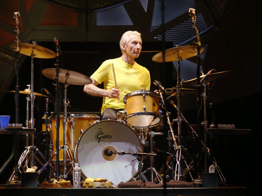 Charlie Watts performs with the Rolling Stones in 2015.