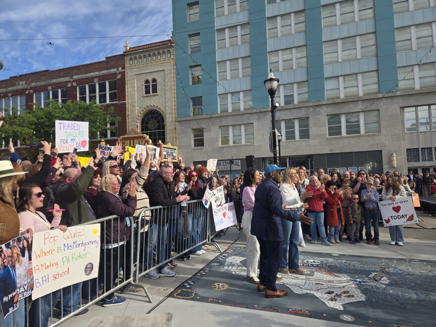 Al Roker and the Today Show team hype up the crowd during their special Route 66 Centennial Broadcast