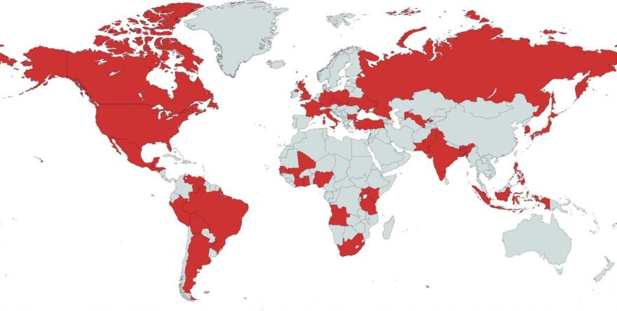 world map showing opinions about moral decline