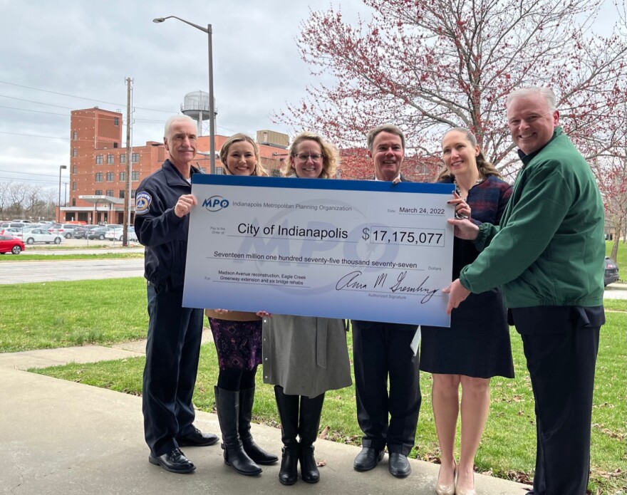 City leaders accept MPO funds in 2022. (Jill Sheridan/WFYI)