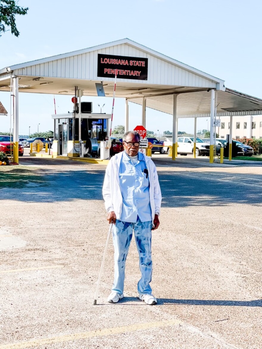 Lester Pearson outside of Louisiana State Penitentiary, also known as Angola, on Oct. 19, 2021.