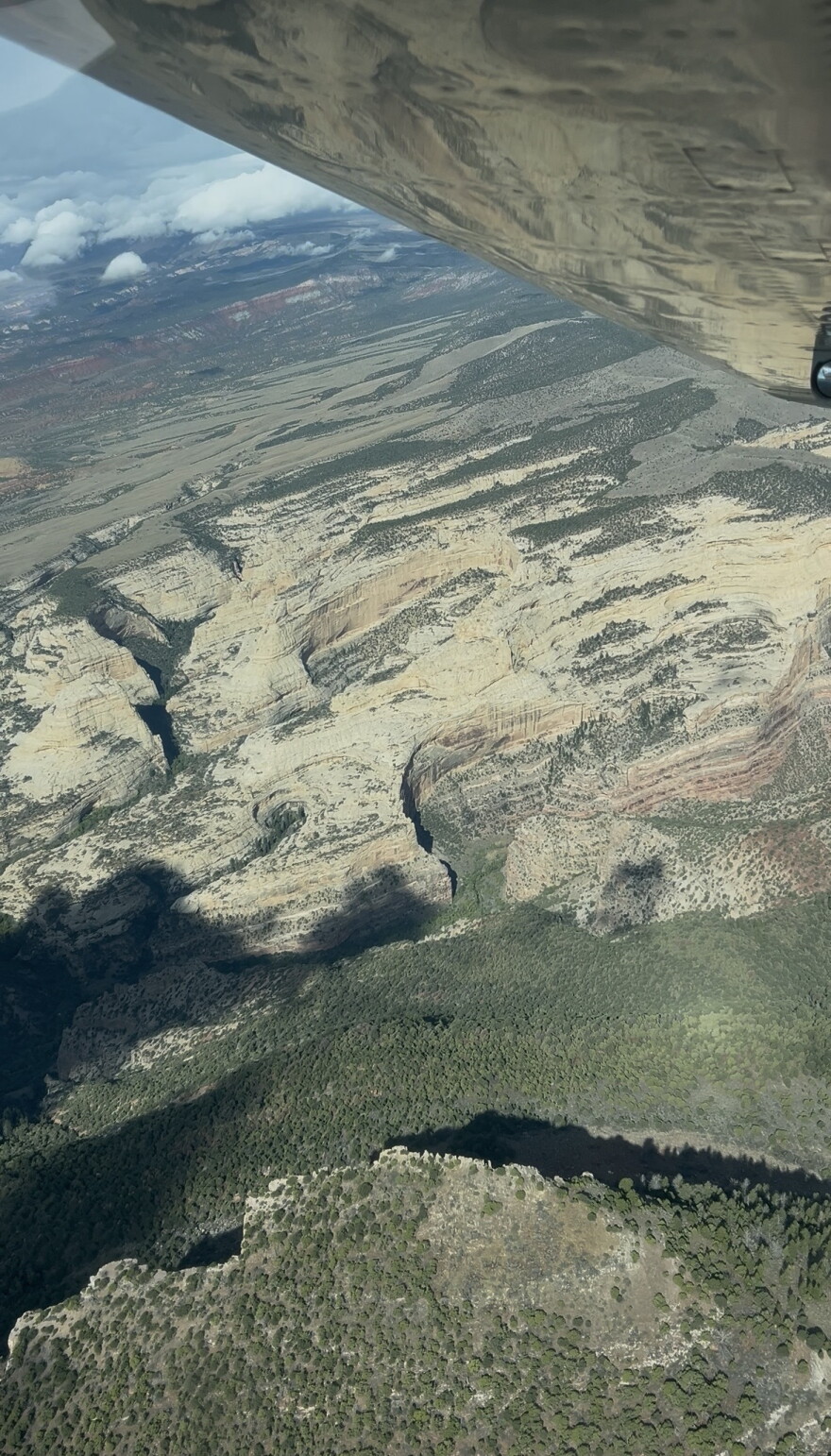 An aerial photo of the John Wesley Powell National Conservation Area.