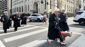 Former Chief Justice Maureen O'Connor (left) and Justice Michael Donnelly (right) in Columbus in July 2026.