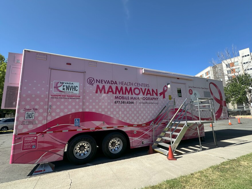 Mammovan parked outside of Washoe County School District Office.