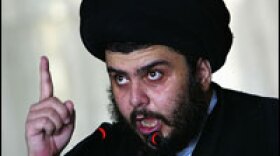 Iraqi radical Shiite cleric Moqtada al-Sadr speaks to his followers in November 2006 in Kufa.