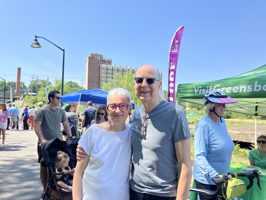 Husband and wife celebrate the Greenway