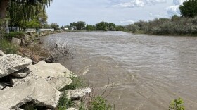 River running by Fromberg, Carbon County in May 2023.