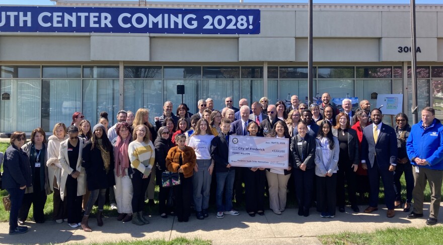 Maryland Democrat Senator Chris Van Hollen joins Frederick county and city leaders celebrating $3 million in federal funding for a new youth center.