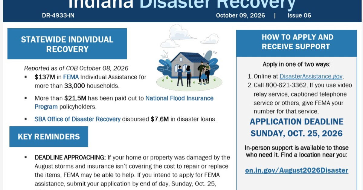 Residents of Pike County have until October 25th to seek federal disaster assistance
