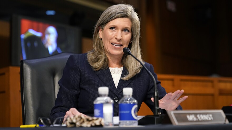 Sen. Joni Ernst, R-Iowa, highlighted the moment in history for Supreme Court nominee Amy Coney Barrett in her opening statement before the Senate Judiciary Committee.