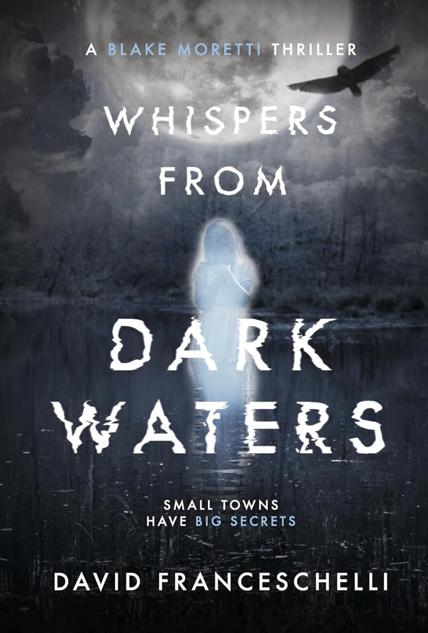 a book cover that says "whispers from dark waters"