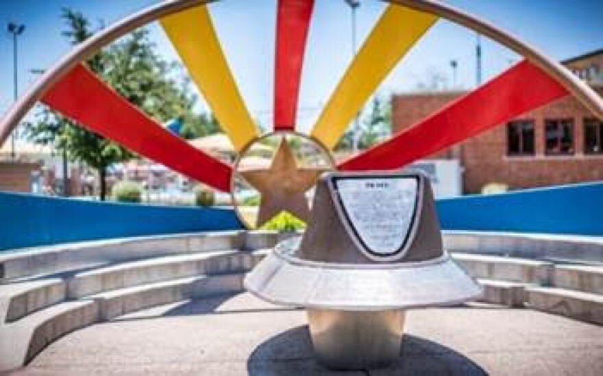 The Civil Rights Memorial titled "Peace" at Eastlake Park in Phoenix in January 2022.
