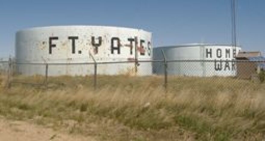 The Fort Yates water tanks sit on a high bluff overlooking North Dakota's southern plains. In 2003, the town lost its public water supply for five days.