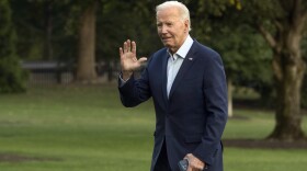 President Joe Biden arrives at the White House in Washington, Thursday, Sept. 5, 2024, after traveling for the day to Wisconsin. (AP Photo/Rod Lamkey, Jr.)