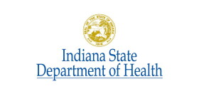 The logo of the Indiana State Department of Health.