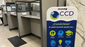 A large sign reads CCD for the Goodwill's Community Connection Desk and has images highlighting the various services offered.