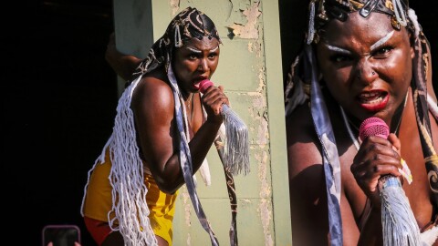 THOT SQUAD, fronted by Blvck Bunnie, made her first Iowa appearance at the Alternating Currents music festival.